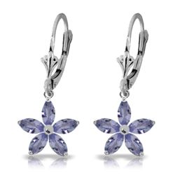 2.80ct Tanzanite Dainty Dangle Earrings in 14k WG