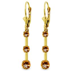 14k Yellow Gold Citrine Graduated Earrings