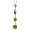 Image 1 : 14k WG .10ct, .55ct & .60ct Graduated Peridot Necklace