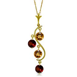 14k YG Citrine & Garnet Chandelier Earrings