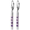 Image 1 : 14K White Gold .70ct Amethyst Bar Earring