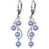 Image 1 : 14k WG 4.00ct ROUND Tanzanite Chandelier Earrings
