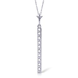 14k White Gold 0.05ct Diamond Bar Necklace