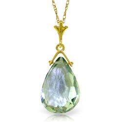 14k Yellow Gold 5.10ct Green Amethyst Necklace