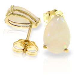 14K YELLOW GOLD 1.55ct PEAR OPAL STUD EARRING