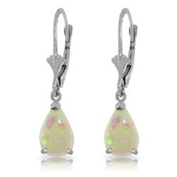 14k White Gold 1.55ct Opal Drop Earrings