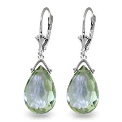14k WG 10.20ct Green Amethyst Drop Dangle Earrings
