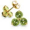 Image 1 : 14K YELLOW GOLD 1.50ct ROUND PERIDOT STUD EARRING