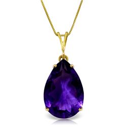 5.0ct Amethyst Drop Style Necklace in 14k YELLOW GOLD
