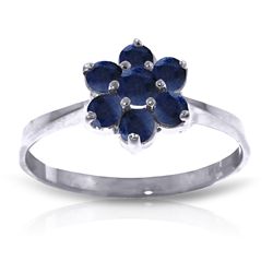 14k 1.80gr Solid Gold Sapphire Flower Ring