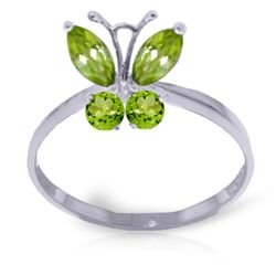 14k Solid Gold Peridot Butterfly Ring