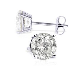 14K WHITE GOLD 1.00ct DIAMOND J-K SI2 STUD EARRING