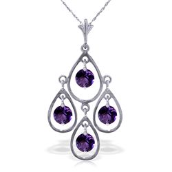 14k WG 1.20ct Amethyst Chandelier Necklace