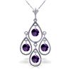 Image 1 : 14k WG 1.20ct Amethyst Chandelier Necklace