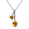 Image 1 : 14k Solid Gold Citrine Hearts Necklace