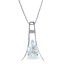14k Solid Gold 1.50ct Aquamarine Necklace