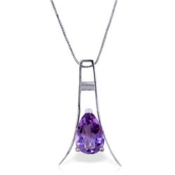 14k Solid Gold 1.50ct Amethyst Necklace