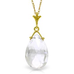 14k Solid Gold 5.10ct White Topaz Necklace