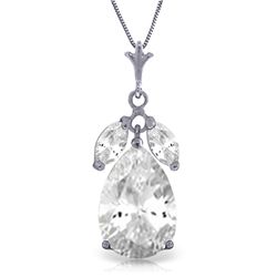 14K White Gold 6.0ct & .50ct White Topaz Necklace