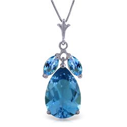 14k Solid Gold Blue Topaz Necklace
