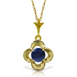 14k Solid Gold 0.55ct Sapphire Flower Necklace