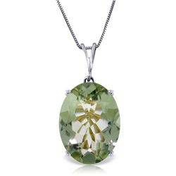 14k Solid Gold 7.55ct Oval Green Amethyst Necklace