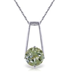 14k Solid Gold 1.45ct Green Amethyst Necklace