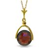 Image 1 : 14k Solid Gold 4.20ct Checkerboard-cut Garnet Necklace