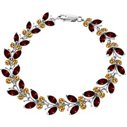 14k Solid Gold Garnet & Citrine Butterfly Bracelet