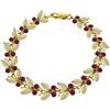 Image 1 : 14k Solid Gold Opal & Ruby Butterfly Bracelet