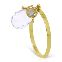 14k 1.60gr Solid Gold 3.0ct White Topaz Ring