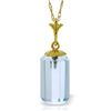 Image 1 : 14k Solid Gold 4.50ct Blue Topaz Necklace
