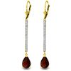 Image 1 : 14k Solid Gold 3.50ct Garnet & Diamond Earrings