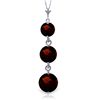 Image 1 : 14k White Gold Graduated Garnet Necklace