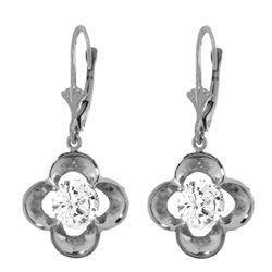 14k Solid Gold 1.0ct Diamond Flower Earrings