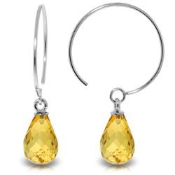 14k Solid Gold 1.35ct Citrine Fish Hook Earrings