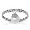 Image 1 : 14k Solid Gold Pearl & Diamond Ring