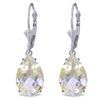 Image 1 : 14k Solid Gold 10.0ct White Topaz Drop Earrings