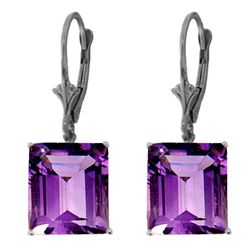 14K WG 13.00ct OCTAGON SHAPE AMETHYST EARRING