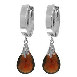 6.00ct Garnet Briolette Earrings in 14k White Gold