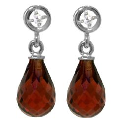 14k White Gold 2.70ct Garnet & Diamond Earrings
