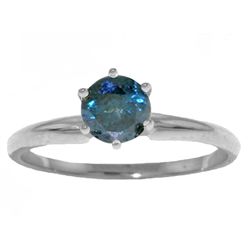 0.50ct Blue Diamond Classic Solitaire Ring in 14k WG