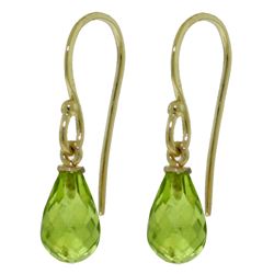 2.70ct Peridot Shepherds Hook Earrings in 14k YG