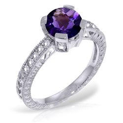 14k WG 1.50ct Amethyst & Diamond Engagement Ring