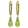 Image 1 : 3.00ct Peridot Rope Style Leverback Earrings in 14k YG