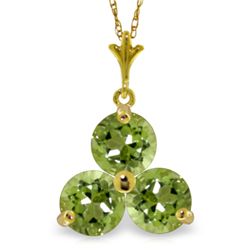 14K YELLOW GOLD .75ct NATURAL PERIDOTS NECKLACE