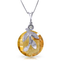 14k Solid Gold 5.30ct Citrine & Diamond Necklace