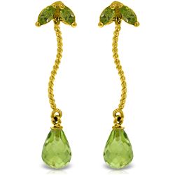 14k YG 3.0ct & .40ct Peridot Chandelier Earrings