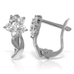 14k Solid Gold 0.40ct Diamond Flower Earrings