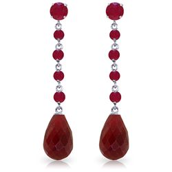 14k WG Ruby Long Chandelier Earrings